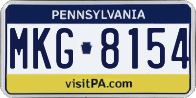 PA license plate MKG8154