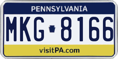 PA license plate MKG8166