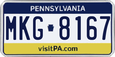 PA license plate MKG8167