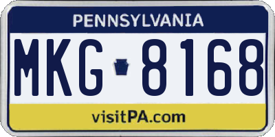 PA license plate MKG8168