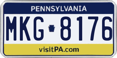 PA license plate MKG8176