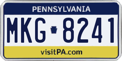 PA license plate MKG8241