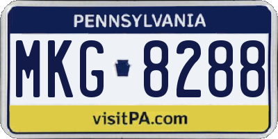 PA license plate MKG8288
