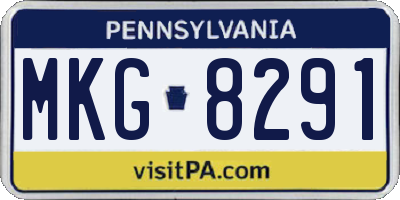 PA license plate MKG8291