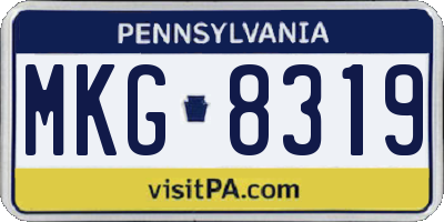 PA license plate MKG8319