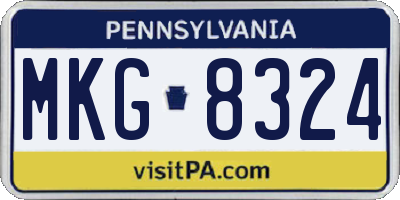 PA license plate MKG8324