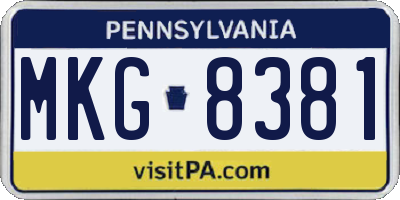 PA license plate MKG8381