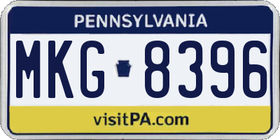 PA license plate MKG8396