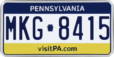 PA license plate MKG8415