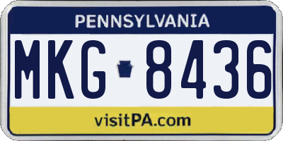 PA license plate MKG8436