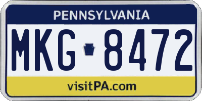 PA license plate MKG8472