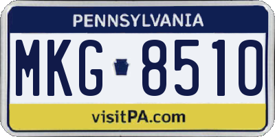 PA license plate MKG8510