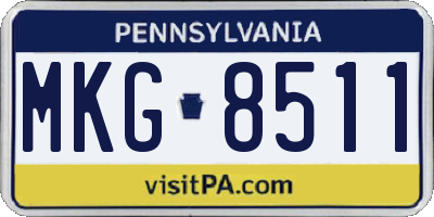 PA license plate MKG8511