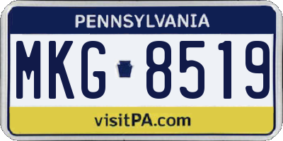 PA license plate MKG8519