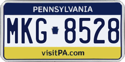 PA license plate MKG8528