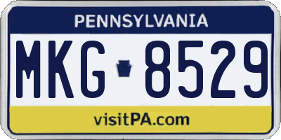 PA license plate MKG8529