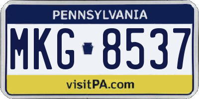 PA license plate MKG8537
