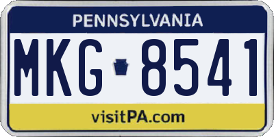 PA license plate MKG8541