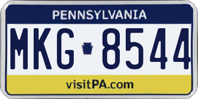 PA license plate MKG8544