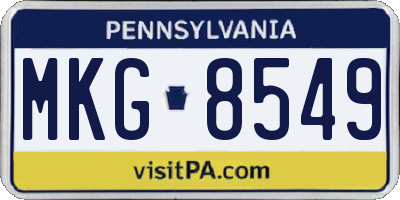 PA license plate MKG8549
