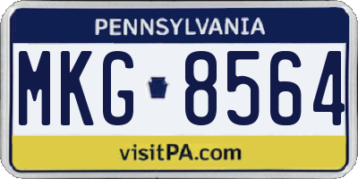PA license plate MKG8564