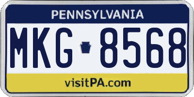 PA license plate MKG8568