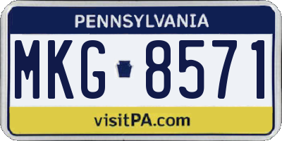 PA license plate MKG8571