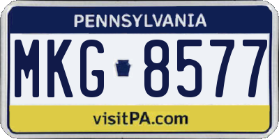 PA license plate MKG8577