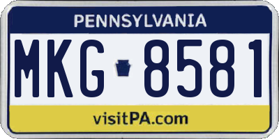 PA license plate MKG8581
