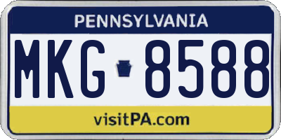 PA license plate MKG8588