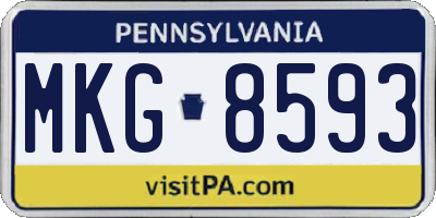 PA license plate MKG8593