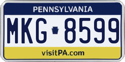 PA license plate MKG8599