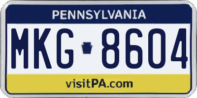 PA license plate MKG8604