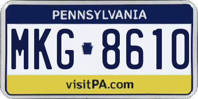 PA license plate MKG8610