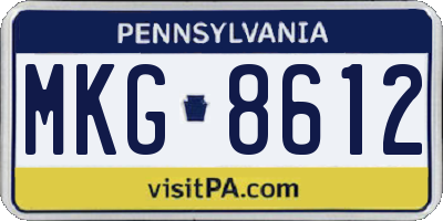 PA license plate MKG8612