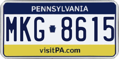 PA license plate MKG8615
