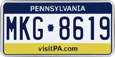 PA license plate MKG8619