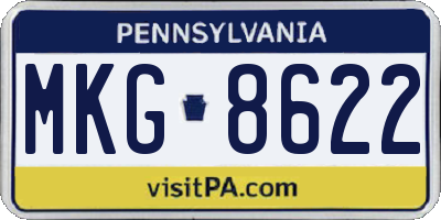 PA license plate MKG8622