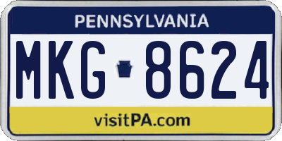 PA license plate MKG8624