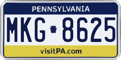 PA license plate MKG8625