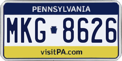 PA license plate MKG8626