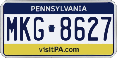 PA license plate MKG8627