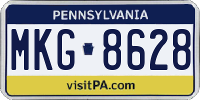 PA license plate MKG8628