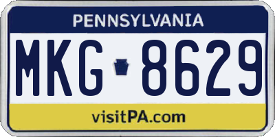 PA license plate MKG8629