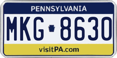 PA license plate MKG8630