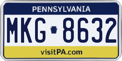 PA license plate MKG8632