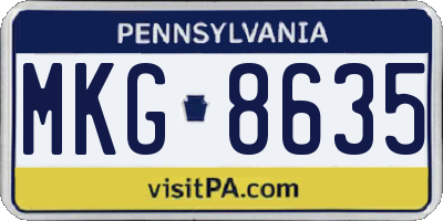PA license plate MKG8635