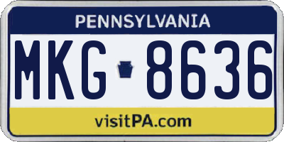PA license plate MKG8636