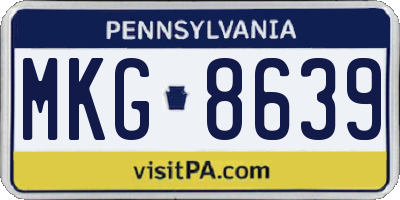 PA license plate MKG8639