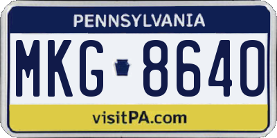 PA license plate MKG8640